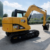 Excavatrice sur chenilles CAT 307D d'occasion, d'origine japonaise, 7 tonnes, hydraulique, en bon état, matériel de construction d'occasion à vendre