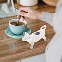 Yardwe 13 oz Carafe à lait en céramique en forme d'animal et tasse à latte motif floral 40 ml Minimalisme moderne Dehua