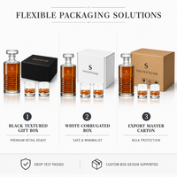 Ensemble cadeau de carafe à whisky personnalisée 850 ml, carafe à liqueur personnalisée en verre cristal dans un coffret cadeau, cadeau d'anniversaire, cadeau d'entreprise