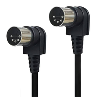 Câble d'extension DIN 5 broches mâle-mâle à angle de 90 degrés OEM/ODM pour équipement audio MIDI, câble DIN 3, 4, 5, 6, 7, 8 broches