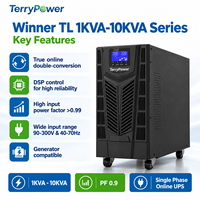 UPS Online 1KVA/2KVA/3KVA/6KVA/10KVA Konversi Ganda Gelombang Sinus Murni untuk Peralatan Jaringan Server dan Cadangan Daya Pusat Data