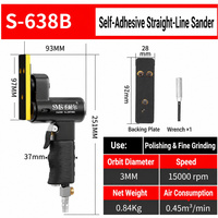 Ponceuse pneumatique droite auto-adhésive S-638B 15000 tr/min, outil de ponçage à air portatif pour le polissage et le meulage fin