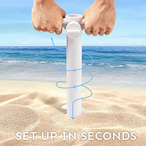 Juego de toallero colgante de 3 niveles para playa, sombrilla de plástico ligera, ancla de arena - Product Image 2