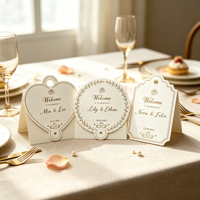 Carte d'invitation de mariage personnalisée avec dorure à chaud, carte de bienvenue découpée pour la cérémonie de mariage, cartes d'invitation personnalisées pour les invités