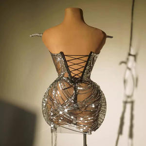 Falda con borlas de diamantes para mujer, vestido de fiesta de cumpleaños Gogo hasta el suelo para club nocturno, bar, actuación en grupo - Product Image 3