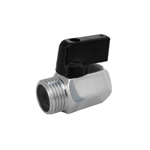 Mini valvola a sfera da 3/8 di pollice per valvole di riempimento con maniglia nera - Product Image 1