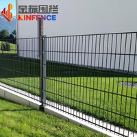 Panneau de clôture en fil soudé en acier galvanisé 656 avec maille de 50x200 mm pour clôture double fil de périmètre d'usine