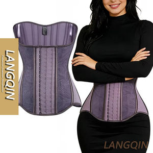 Newest <b>Corset</b> Shapewear Extra Strong Purple Polyamide Elastane <b>Latex</b> Anti-Bacterial Breathable Waist Cinchers Workout Hourglass - Product Image 1