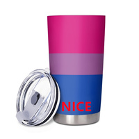 Mug de voyage personnalisé sur le thème de la diversité arc-en-ciel, idéal pour les excursions de week-end, les soirées décontractées en intérieur, et les cadeaux pour la promotion de la diversité.