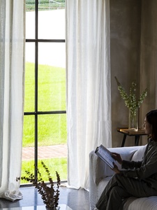 Rideaux en tissu 100% <span class=keywords><strong>lin</strong></span> de haute qualité, <span class=keywords><strong>panneaux</strong></span> naturels pour rideaux de salon - Product Image 5