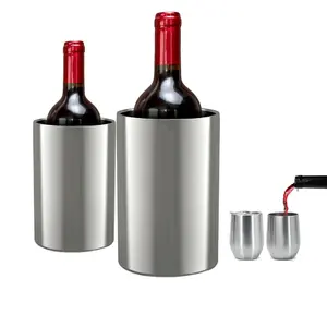 Raffreddatore per vino in acciaio inossidabile raffreddatore per bottiglie di vino a doppia parete isolato 750ml/1000ml