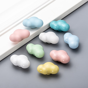Ceramic Cloud Shape Drawer <b>Knobs</b> Matte Finish Easy Install Cabinet Handle Nordic Style - Product Image 1