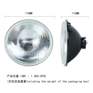 Boîtier de phare rond de 7 pouces, 12V, nouveau, ajustement universel, faisceau haut/bas pour phare antibrouillard H4 <span class=keywords><strong>LED</strong></span> ou halogène - Product Image 6