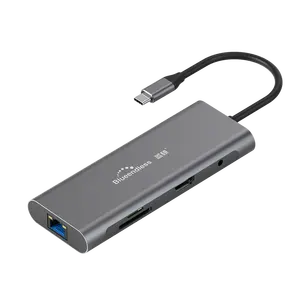 도킹 스테이션 USB C 어댑터 듀얼 9 in 1 트리플 디스플레이 멀티 포트 어댑터 동글 4K 출력 디스플레이 포트