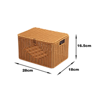 Nouveau panier de rangement multifonction en rotin tressé de style chinois, écologique, avec couvercle, couleur et logo personnalisables, pour chambre et extérieur