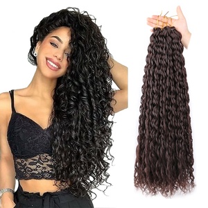 Capelli intrecciati ondulati <span class=keywords><strong>ricci</strong></span> Super lunghi 24 pollici Mini <span class=keywords><strong>ricci</strong></span> profondi Twist intrecciare i capelli sintetici onda dell'oceano treccia all'uncinetto estensione dei capelli - Product Image 1