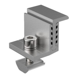 Extremo solar y abrazadera media Abrazadera <span class=keywords><strong>de</strong></span> soporte <span class=keywords><strong>de</strong></span> panel solar ajustable Soporte fotovoltaico ancho para sistema <span class=keywords><strong>de</strong></span> panel solar Fácil instalación - Product Image 3