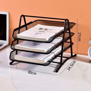 Office Stationery Desktop File Organizer <b>Foldable</b> Mesh Metal <b>Desk</b> Paper Document Letter Tray Ith Handle Office Rganization - Product Image 2