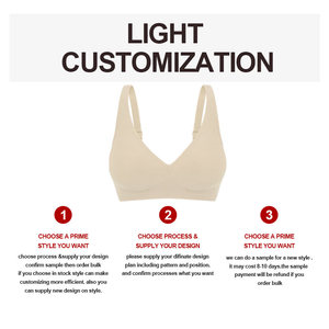 Factory Direct Custom Logo Embroidered Women's Lingerie Bodysuits Sexy Adjustable Strap Wireless Seamless <b>Bras</b> For Women - Product Image 4