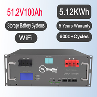 Rak baterai tenaga surya 51.2V /48V 100AH 5kW, rak Server daya penyimpanan energi untuk penggunaan rumah 10KW