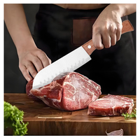 Ensemble de couteaux Santoku, ciseaux, éplucheur, manche en bois, acier inoxydable tranchant pour la cuisson et le tranchage, 3 pièces les plus vendues