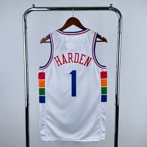 Vente en gros de vêtements pour hommes Philadelphia 76er # 3 <span class=keywords><strong>Allen</strong></span> <span class=keywords><strong>Iverson</strong></span> # 0 Tyrese Maxey # <span class=keywords><strong>Maillot</strong></span> de basket-ball 21 Joel Embiid - Product Image 4