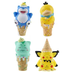 Poke-mond Ice Cream Series 15cm Figure Pika-chues Psyduck Bulbasaur Snorlax Kawaii figurine Anime decorazione modello bambole regali