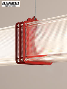 Industrielle Langstreifen-Pendelleuchten für Restaurants, Kunstvolle Rote Edelstahl-Tischlampe, Café-Beleuchtungskörper - Product Image 5