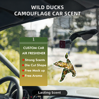 Désodorisant de voiture en papier suspendu, design personnalisé, motif canards en vol camouflage, tendance, longue durée, parfum portable