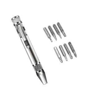 Jeu de mini tournevis personnalisés 8 en 1 en aluminium Tournevis croisé manuel pour une utilisation pratique Espaces restreints Outil promotionnel de qualité supérieure - Product Image 2