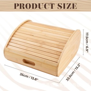 Boîte à pain en bambou avec tiroir, rangement alimentaire en bois, boîte à pain multifonctionnelle pour la cuisine, conteneur à pain pour la maison - Product Image 5