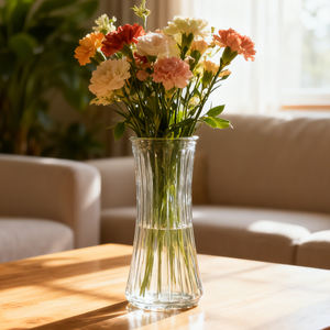 도매 유리 꽃병 우아한 북유럽 스타일 홈 장식용 투명 유리 꽃병 생화용 - Product Image 6