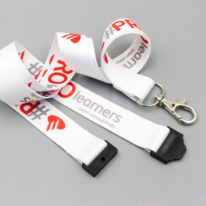 Sublimación impresa Seguridad en blanco Cordón de cuello promocional personalizado con logotipo Diseño personalizado Titular de la tarjeta de identificación Cordón de poliéster - Product Image 5