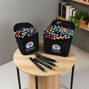 Professional Alcohol Based Art <b>Markers</b> Set Dual Tip <b>Permanent</b> Sketch <b>Pens</b> for Artists Illustration Graffiti Coloring - Product Image 1