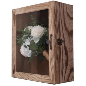 Caja de sombra profunda de madera quemada rústica Vintage marco acrílico pestillo montaje en pared Pantalla de mesa para cajas de almacenamiento de fotos contenedores - Product Image 1