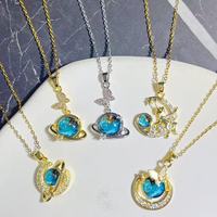 Nouvelle planète collier étoile cosmique pendentif titane acier clam os chaîne unisexe Style classique acier inoxydable Zircon pierre cadeau