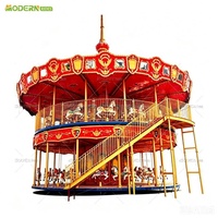 Manège à deux étages de 88 places, manège de fête foraine, équipement d'amusement certifié CE
