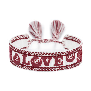 Braccialetti <span class=keywords><strong>all</strong></span>'ingrosso in fibra di cotone intrecciati a mano con nappe ricamate, regolabili, stile Boho, per bomboniere da donna - Product Image 6