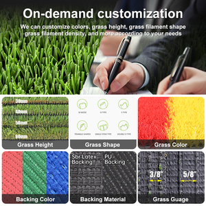 Erba Sintetica Personalizzata per Campi <span class=keywords><strong>da</strong></span> Calcio con Standard CE, 40mm 50mm 60mm, per Stadi Sportivi - Product Image 4