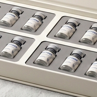 Boîte rigide personnalisée blanche à clapet magnétique avec carton gris pour flacons de peptides, capacité pour éponge, logo UV sélectif