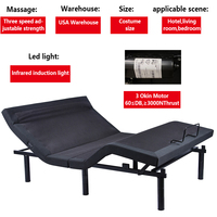 Lethealth cadre de lit réglable king size lumières led base de lit réglable cadre de lit réglable avec massage