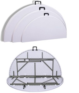 Mesa Plegable Redonda de Plástico para 10 Personas, Ideal para Bodas, Fiestas, Banquetes, Campamentos y Actividades al Aire Libre - Product Image 3