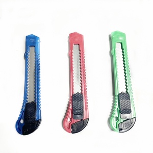 Factory Price Bottom Automatic <b>Lock</b> 18mm Snap-Off Replacement Blades PS Material School & Office Use <b>Knife</b> Cutter Paper Cutter - Product Image 1