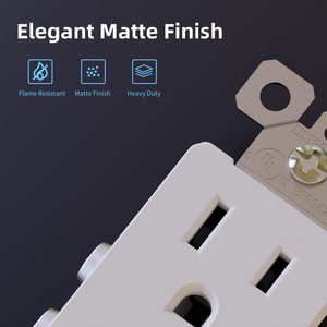 ELEGRP Confezione da 10 Prese Elettriche <span class=keywords><strong>a</strong></span> <span class=keywords><strong>Muro</strong></span> Certificate UL, Prese Decorative NEMA 5-15R con Autoconnettore <span class=keywords><strong>a</strong></span> Terra - Product Image 4