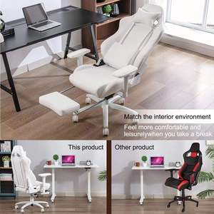 Chaise <span class=keywords><strong>de</strong></span> jeu <span class=keywords><strong>inclinable</strong></span> à dossier réglable 4D <span class=keywords><strong>de</strong></span> haute qualité, confortable, blanche, optimisée pour un usage quotidien, travail, jeu, <span class=keywords><strong>lecture</strong></span>, sieste - Product Image 6