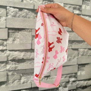 Marsupio a Tracolla con Stampa Fiocco e Logo Personalizzato per Donne, Borsa da Cintura alla Moda, Borsa a Tracolla Leggera da Viaggio - Product Image 3