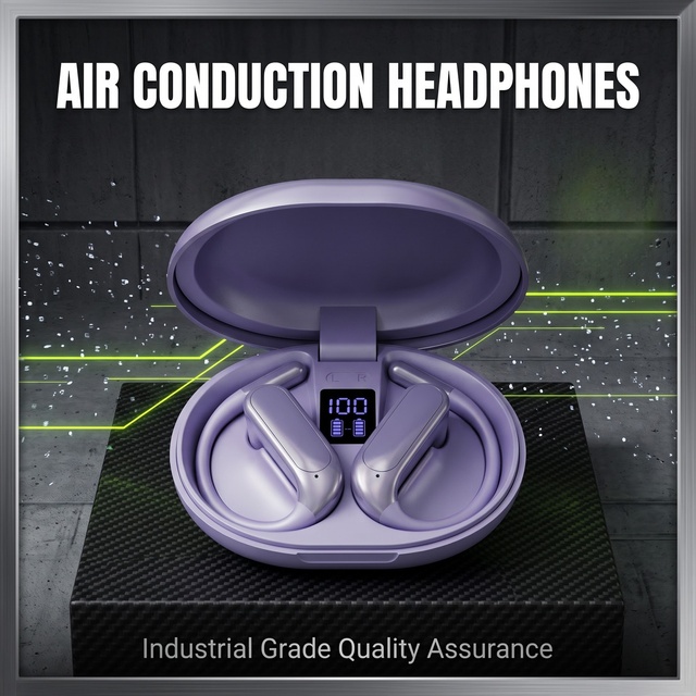 Open Ear Air Conducted Sport Earbuds IPX4 Sweat Resistant 5H Playtime Type C Charging Headphones for Running Gym