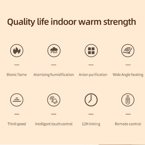 Calentador de Aire PTC con Control Remoto, Función de Humidificación con Efecto de Llama 3D, Ahorro de Energía y Calentamiento Rápido para el Hogar - Product Image 6
