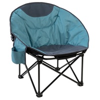 Chaise de plage et de camping portable surdimensionnée avec poche latérale, porte-gobelet et sac isotherme pour adultes - Structure en acier durable, mobilier d'extérieur
