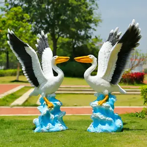 Life Size Statue Simulation Bird Large Toucan Fiberglass Giant Polyresin Animal Sculpture For Outdoor Garden Decoration